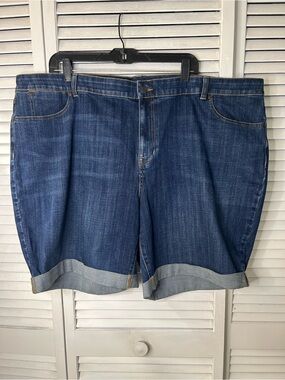 Talbots Denim Roll-Cuff Shorts in Blue Size 24W